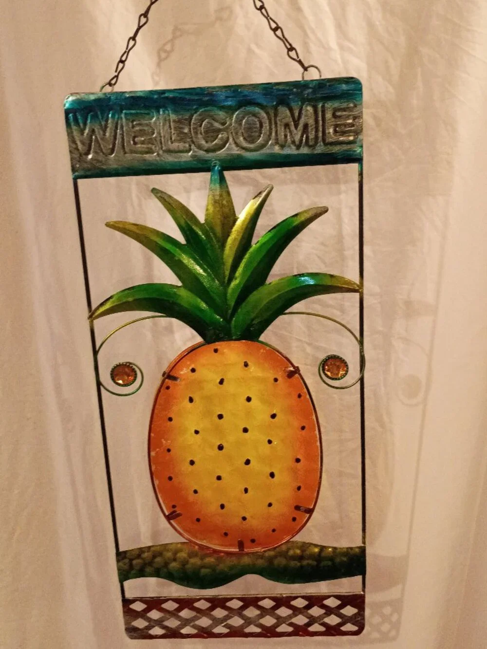 Glass Pineapple Welcome Sign